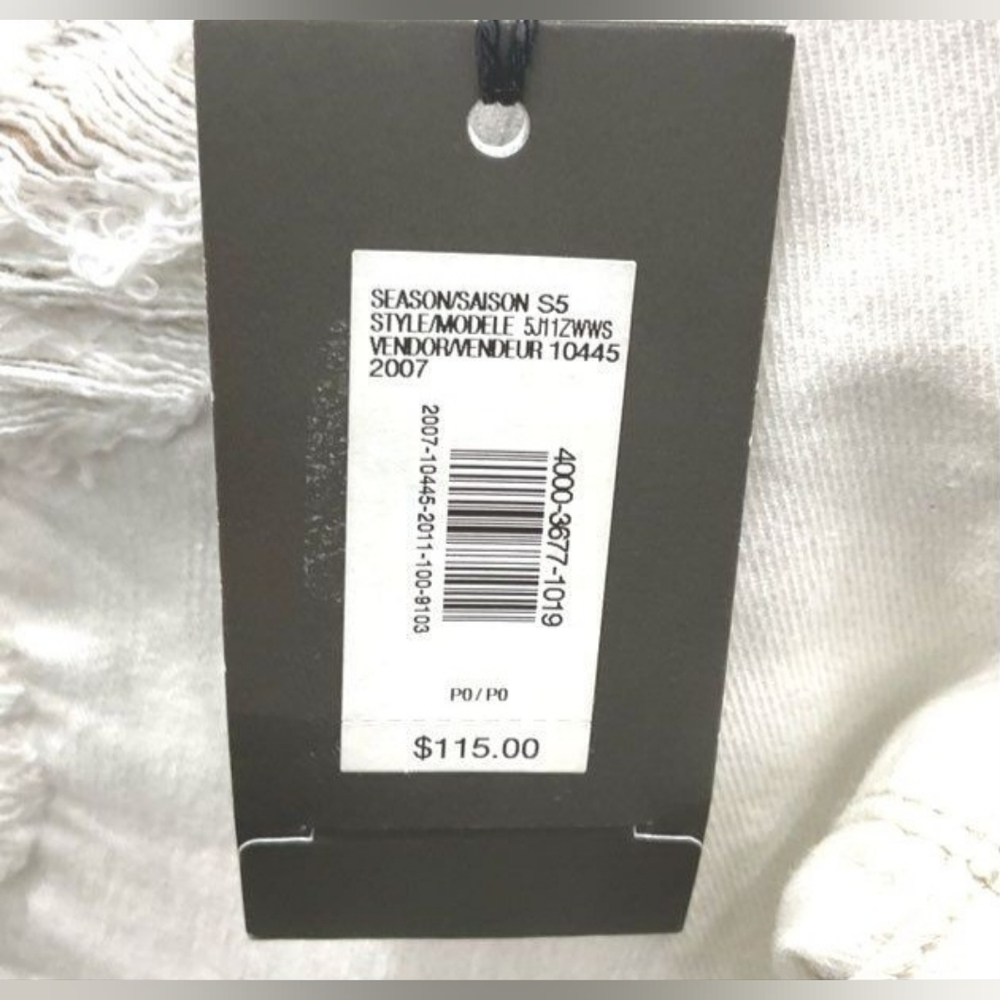 NEW Armani Exchange Designer P0 White Distressed Low Rise Skinny Jeans Sz P0 - Picture 2 of 5